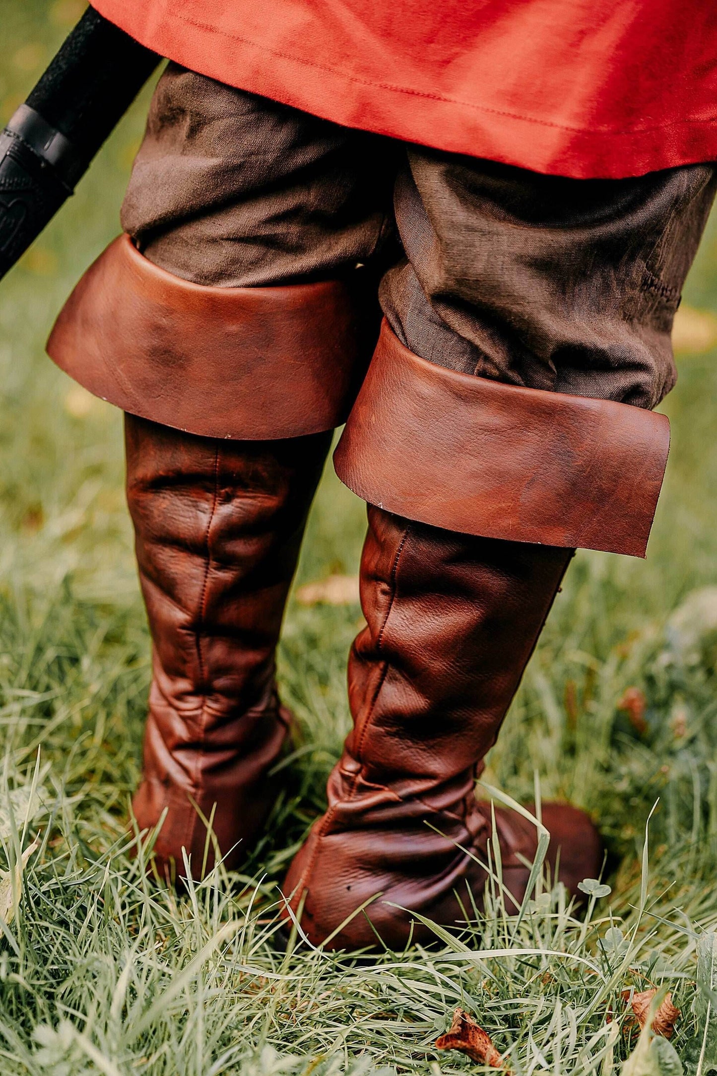 Medieval leather high boots - brown (like photo) / 5