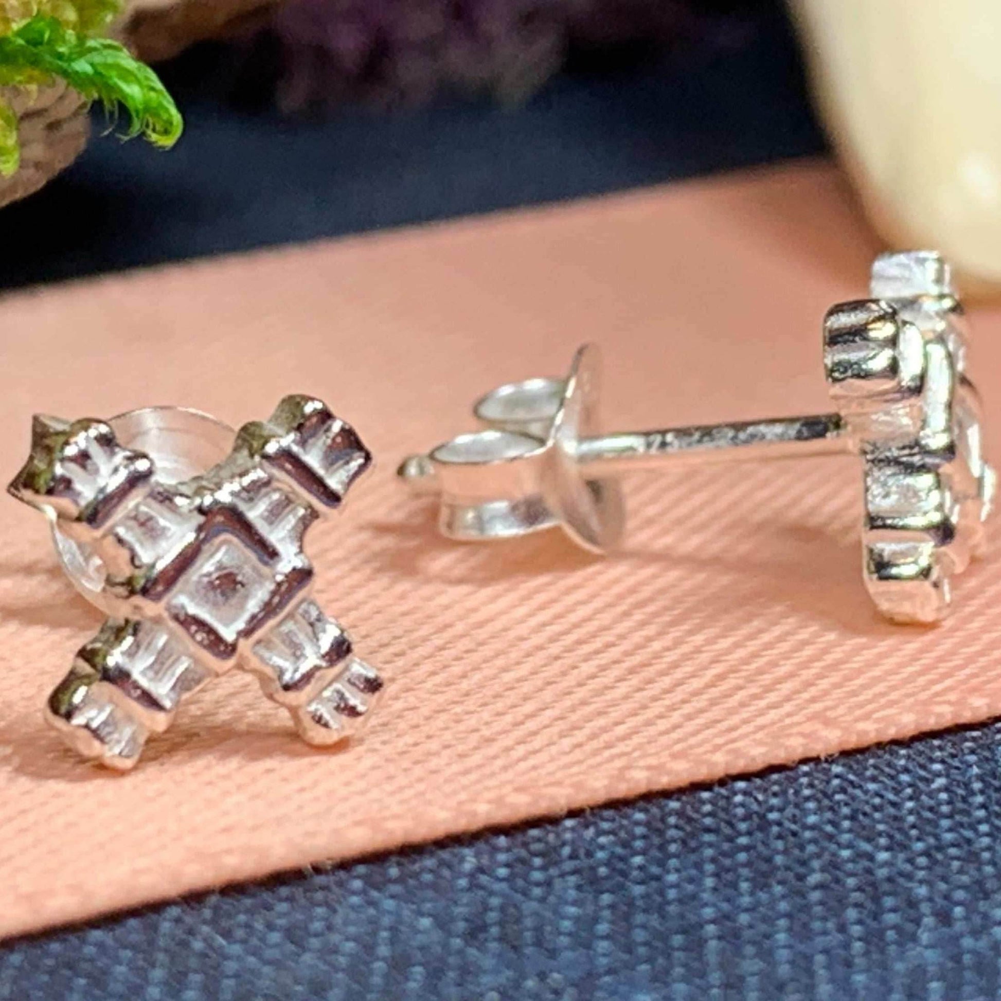 Saint Brigid's Cross Post Earrings - 