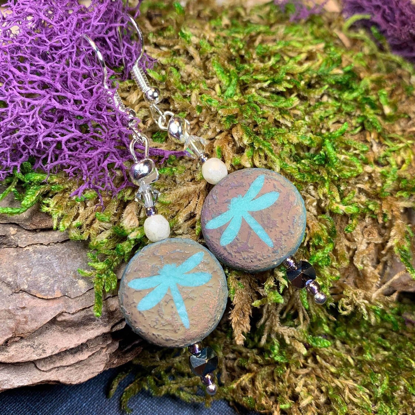 Summer Dragonfly Earrings - Blue