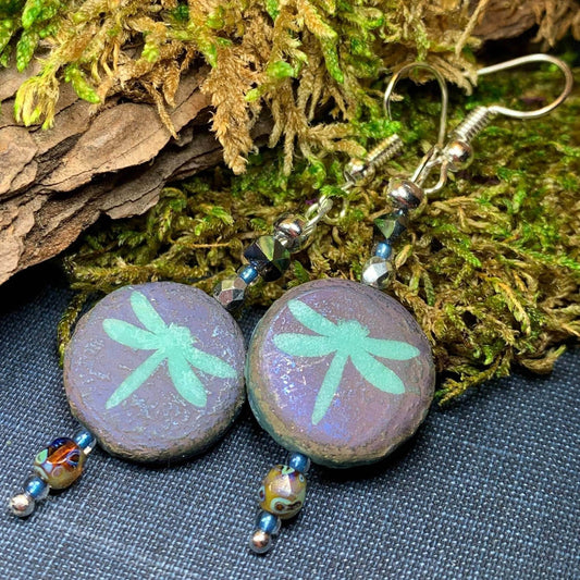 Summer Dragonfly Earrings - Blue