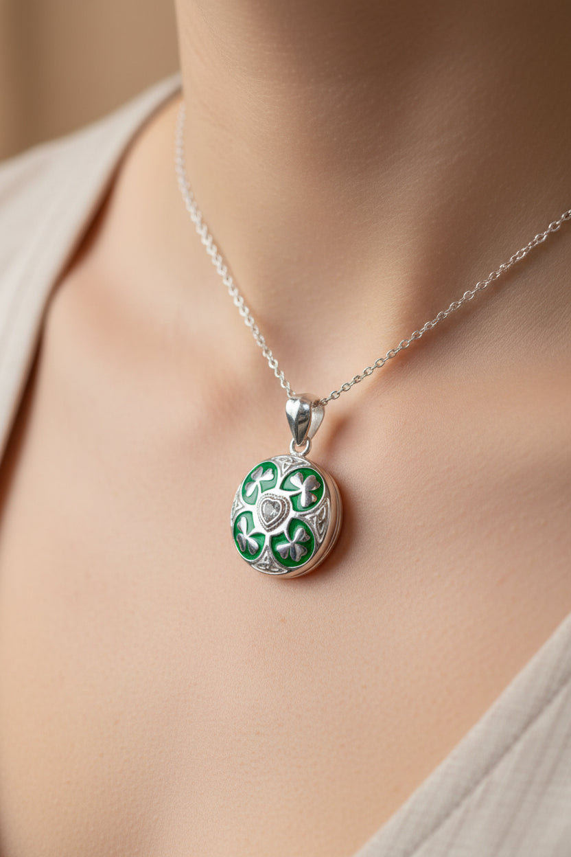 Shamrock Locket Necklace