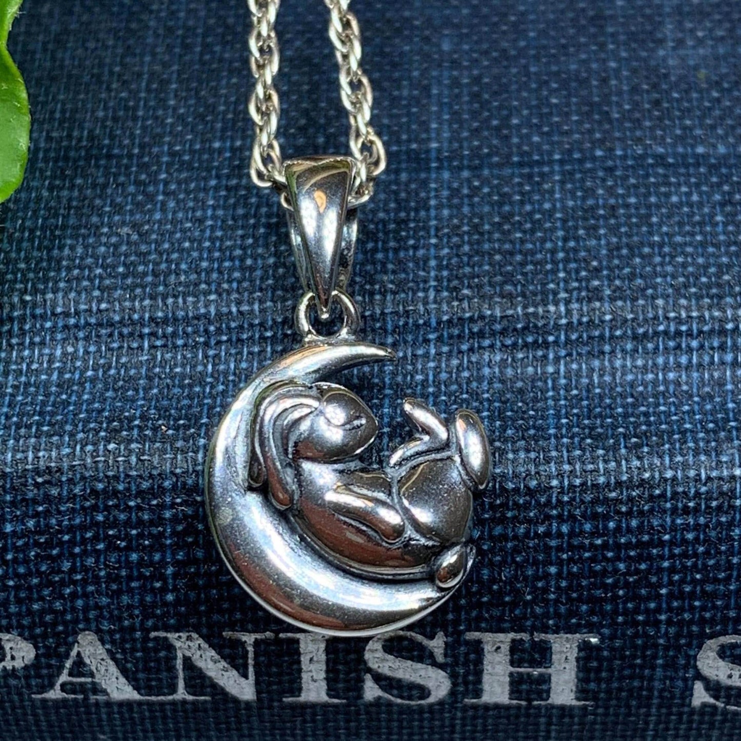 Sleepy Rabbit Moon Necklace - 18