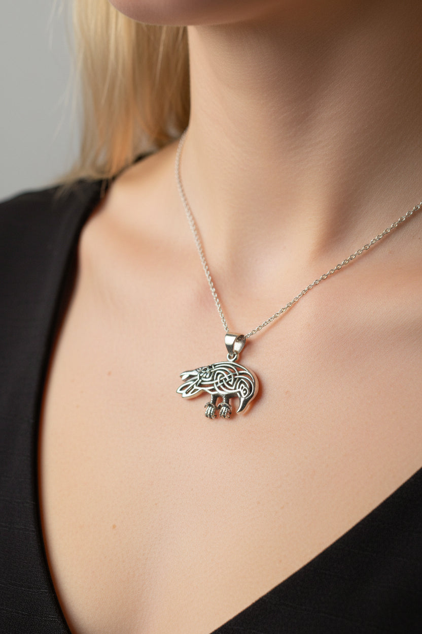 Oracle Celtic Raven Necklace