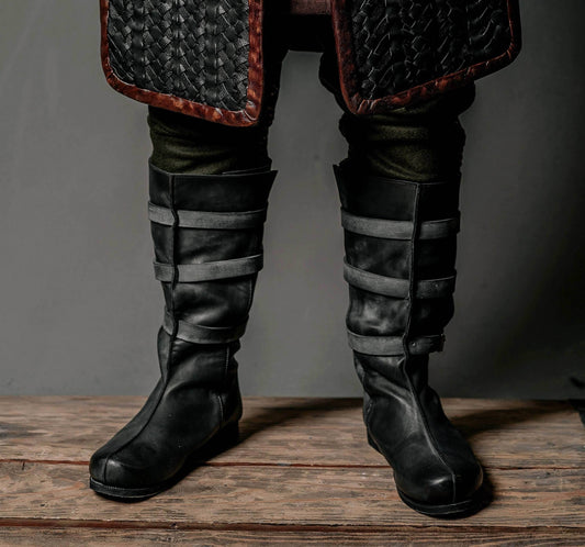 Uhtred black high leather boots - Beige (as on foto) / 5