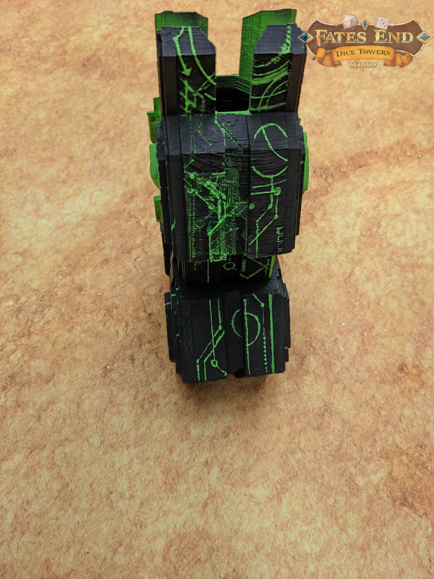 Obelisk 3D Printed Dice Tower - Fate's End Collection - Channel Ancient Powers and Timeless Mysteries with Every Monumental Roll! - Black / Yes- Include Random Dice Set