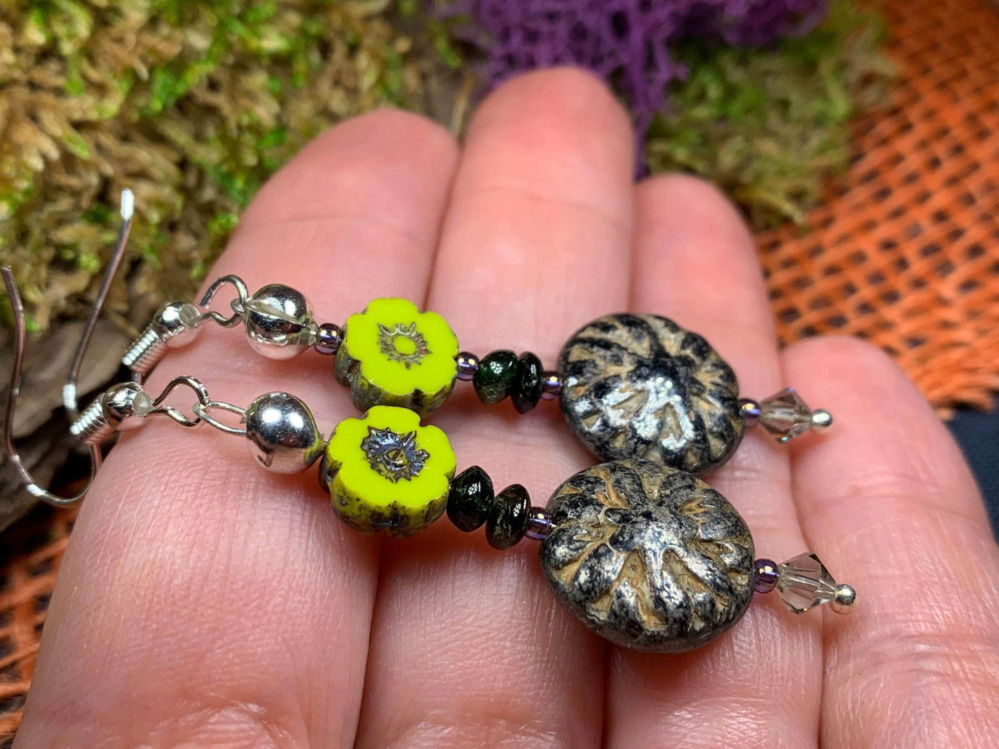 Lotus Autumn Earrings - Blue