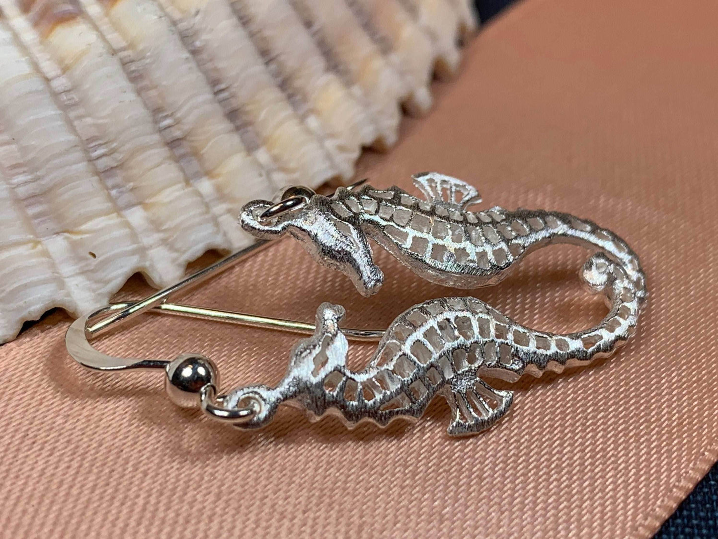 Satin Seahorse Earrings - 