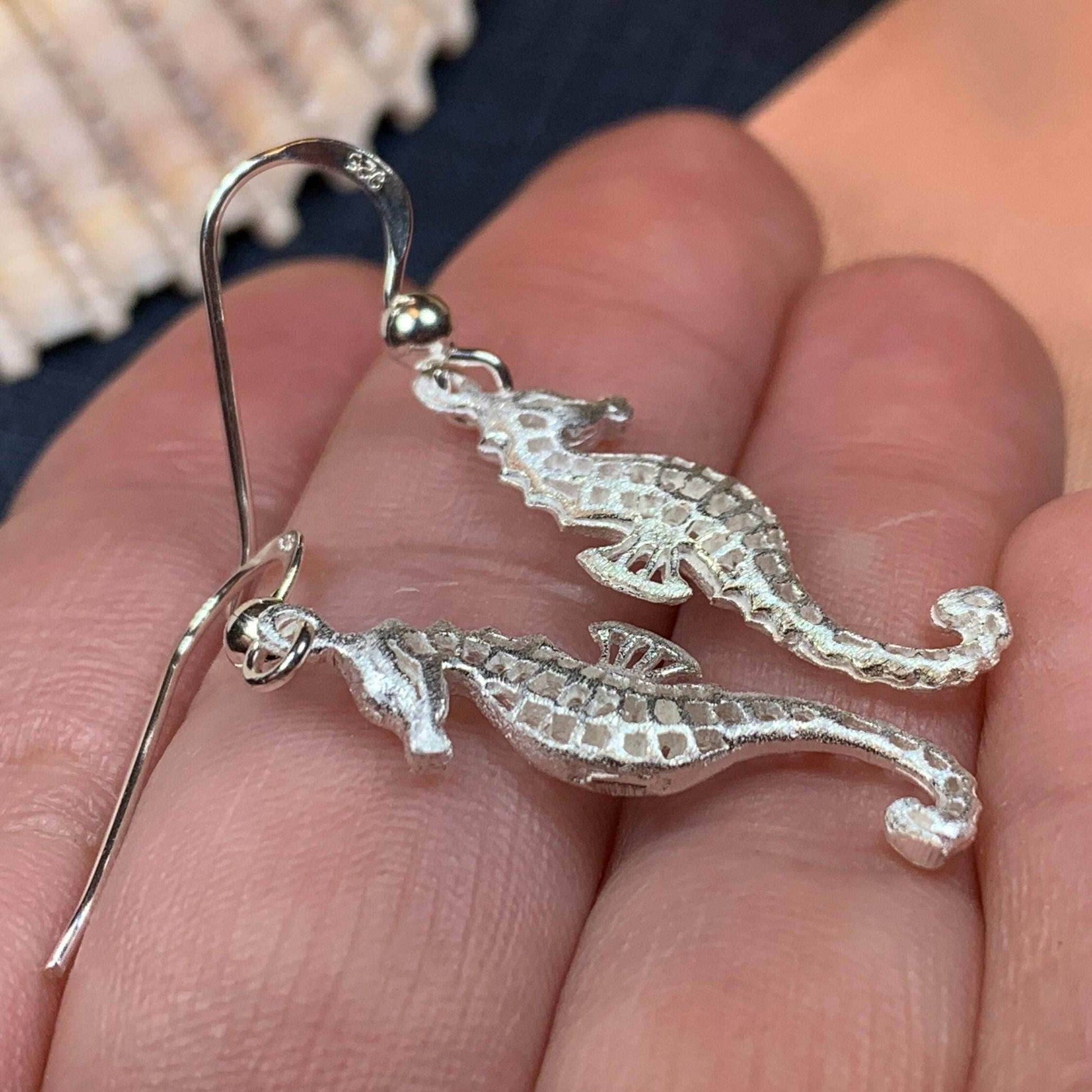 Satin Seahorse Earrings - 