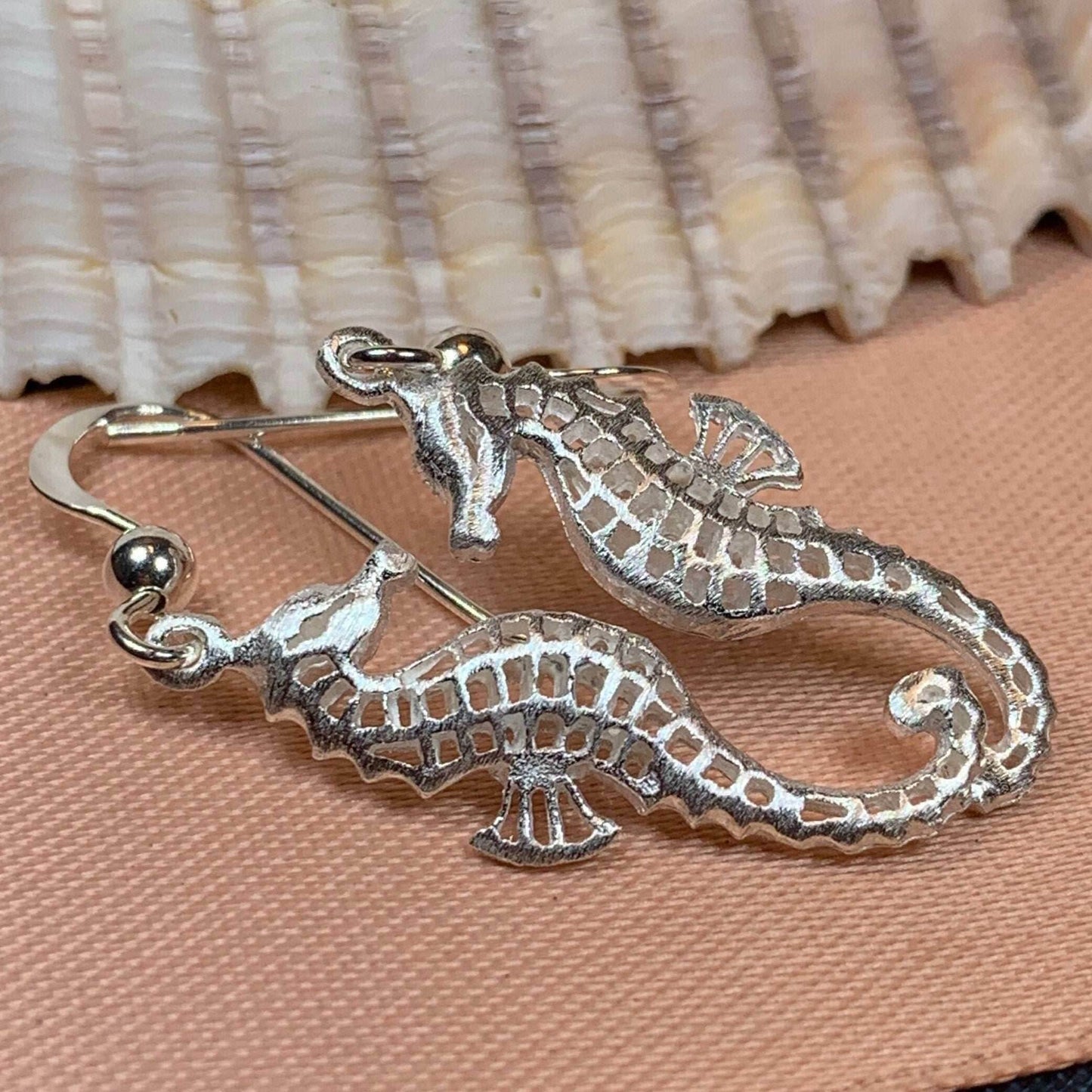 Satin Seahorse Earrings - 