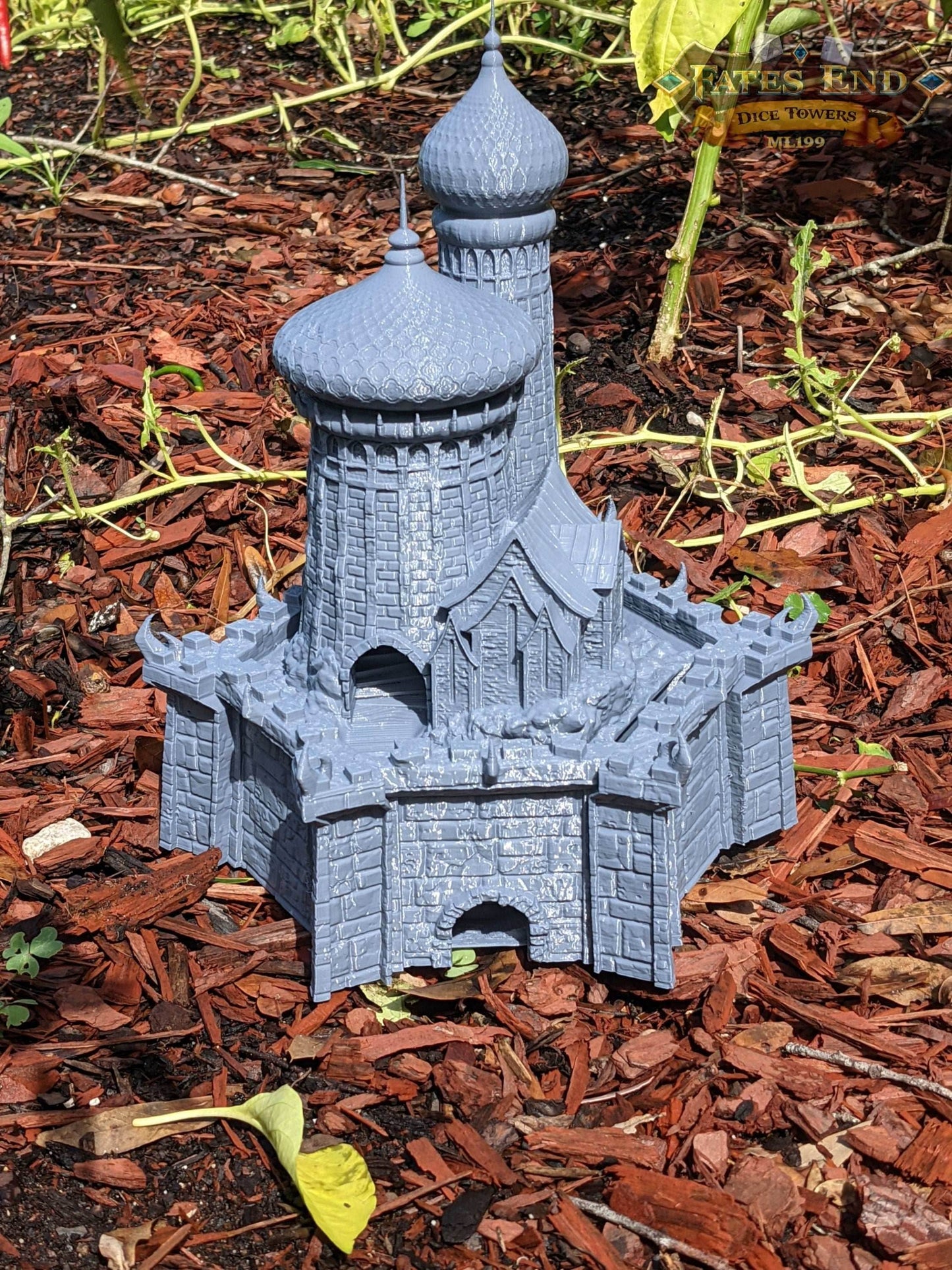 Dragonlance Weis-Hickman 3D Printed Dice Tower - Fate's End Collection - Embark on Legendary Quests, Honoring Epic Narratives with Each Roll - Black / Yes- Include Random Dice Set