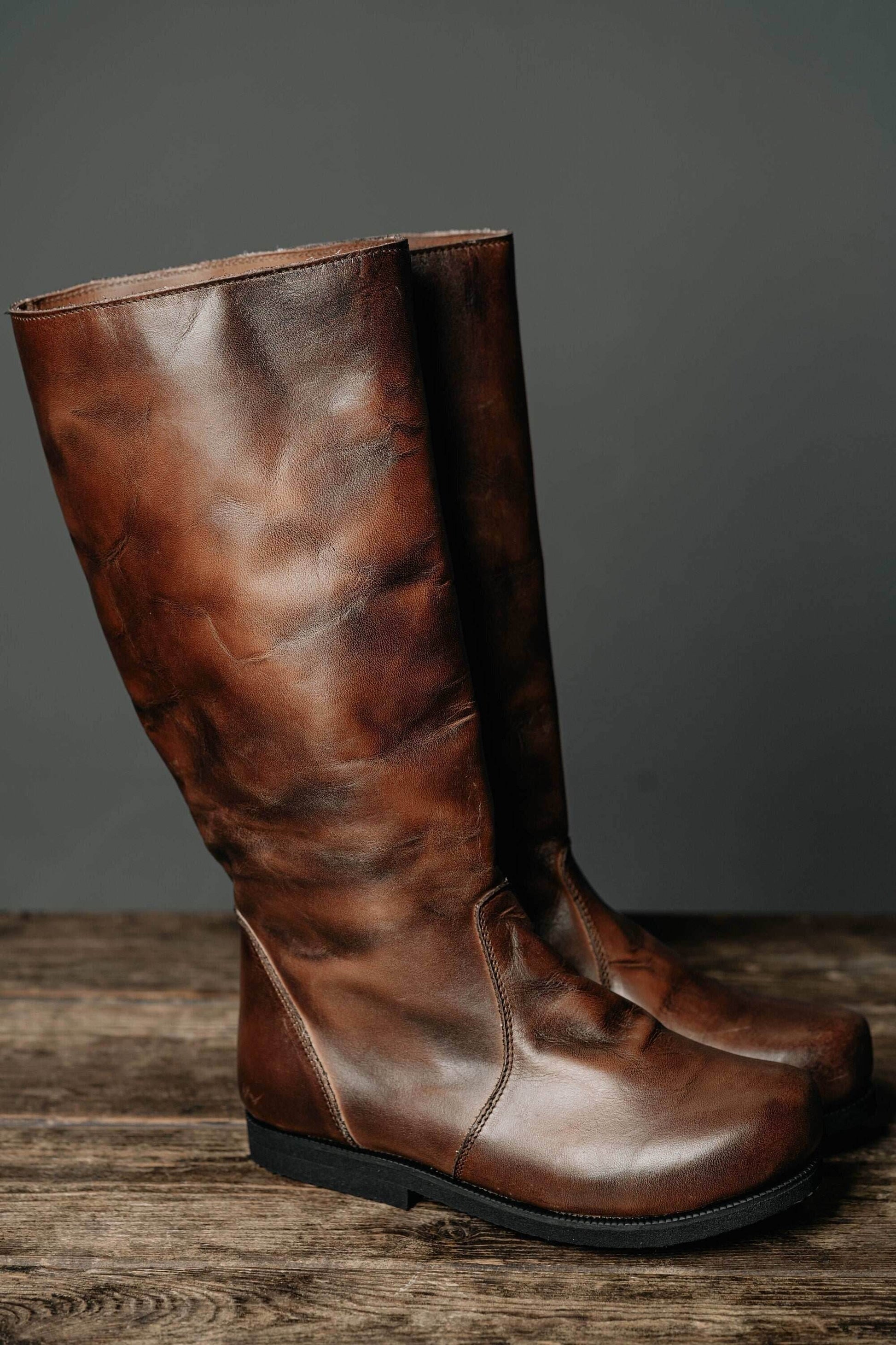 Ragnar leather boots (Vikings) - brown (lie photo) / 5