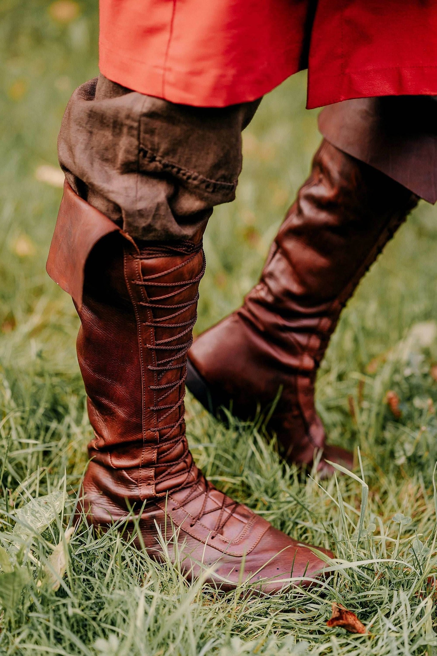 Medieval leather high boots - brown (like photo) / 5