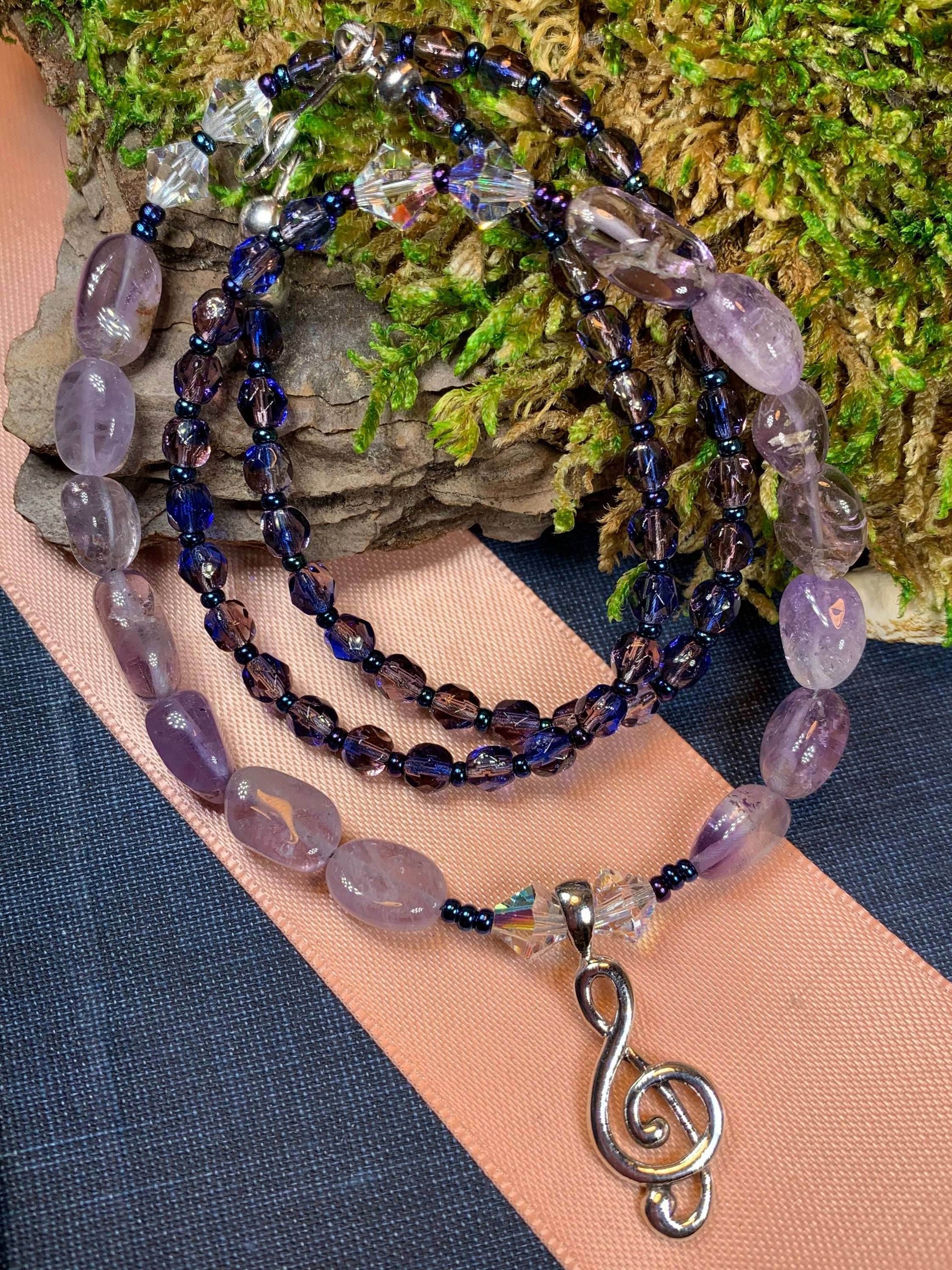 Ceol Music Note Necklace - Purple/Gold