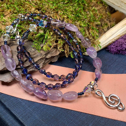 Ceol Music Note Necklace - Purple/Gold