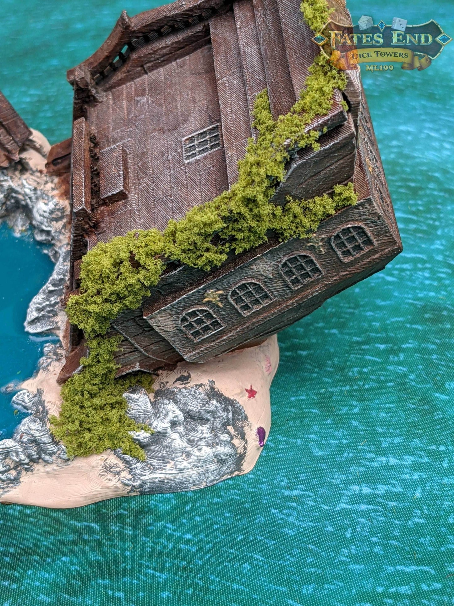 Pirate Ship 3D Printed Dice Tower - Fate's End Collection - Tabletop RPG Gaming Fantasy Cosplay - Sail Uncharted Waters of Fate in Flair . - Black / Yes- Include Random Dice Set