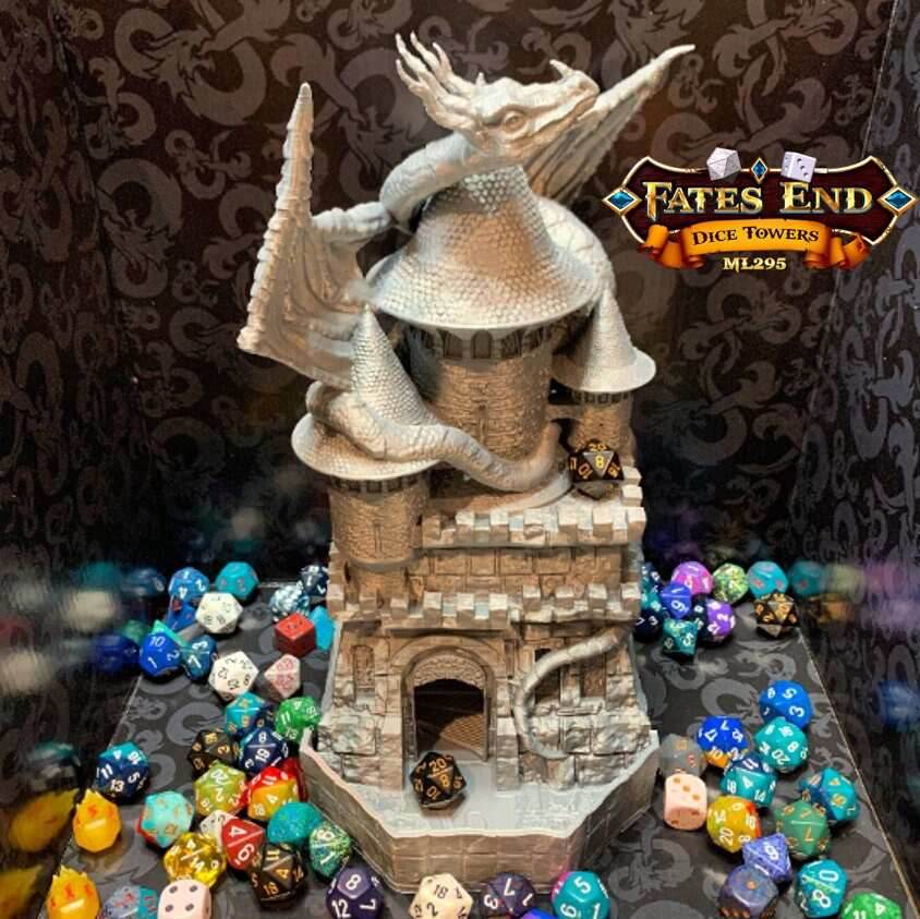 Fates End GM Dice Tower - Green Bronze / Without Tray