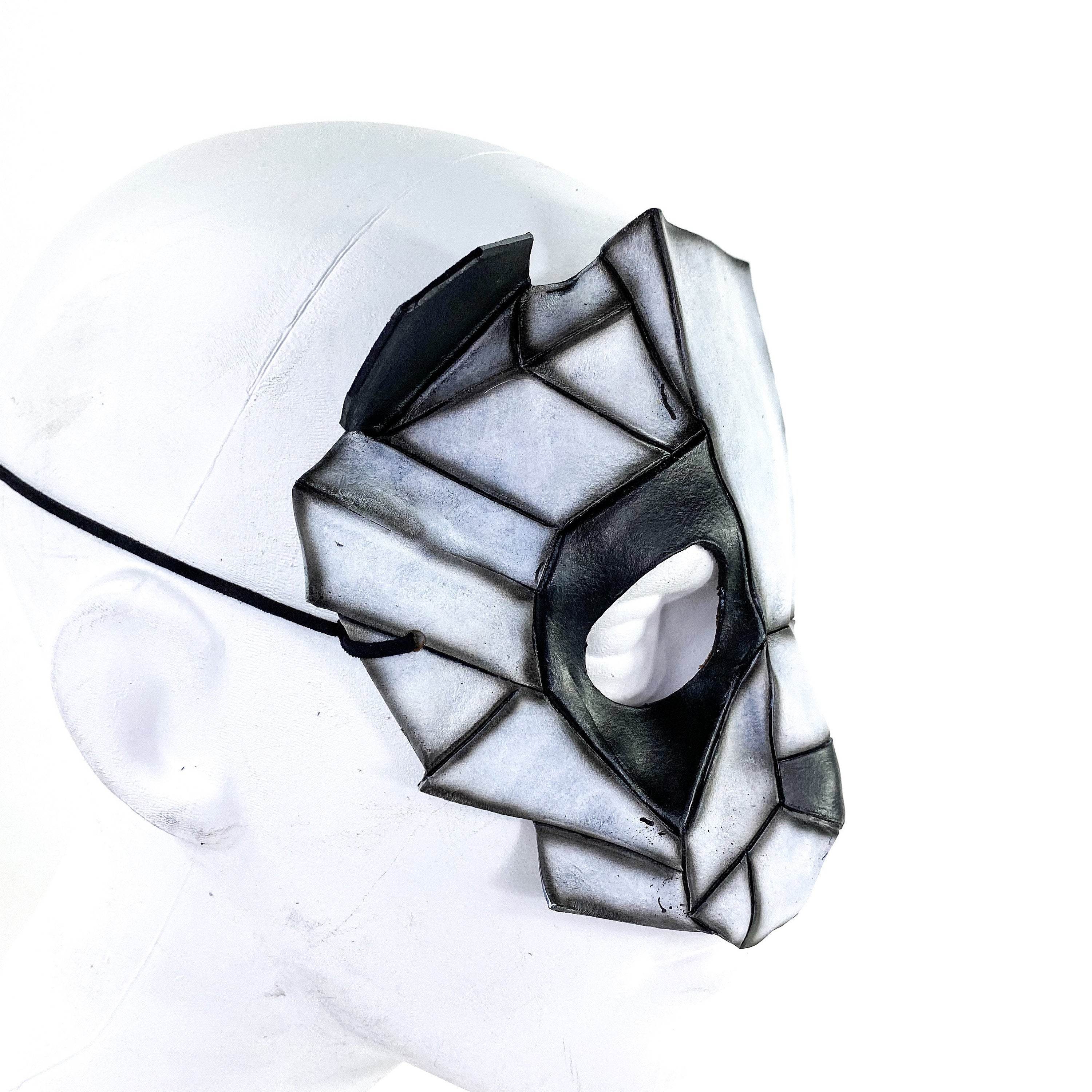 Geometric Panda Bear Leather Mask - 