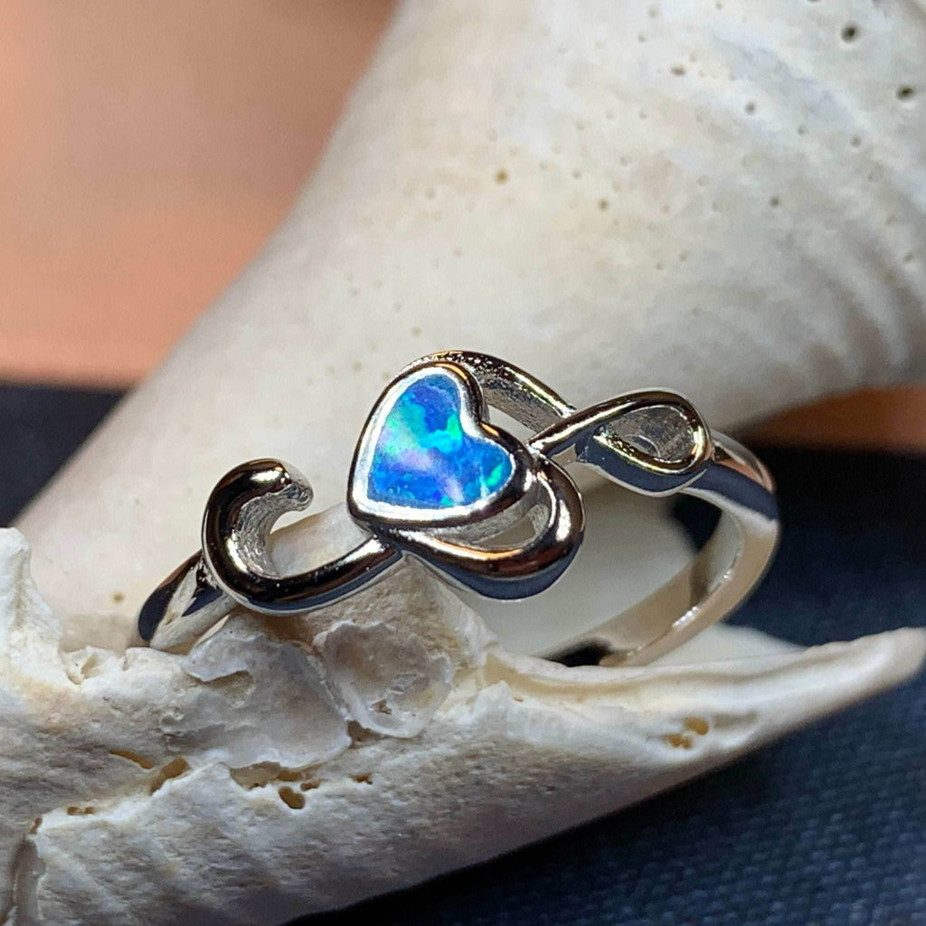 Music Note Opal Ring - Blue / 5