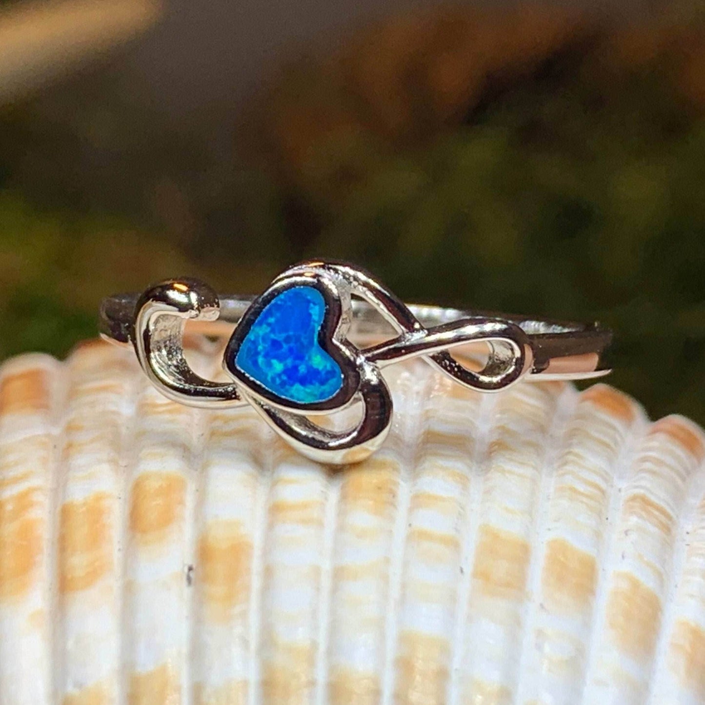 Music Note Opal Ring - Blue / 5