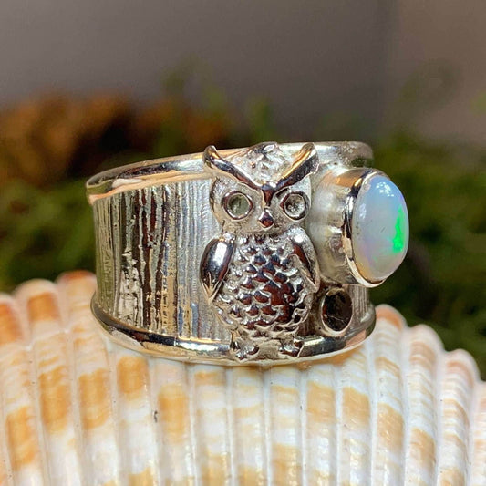 Olette Owl Ring - Larimar / 7