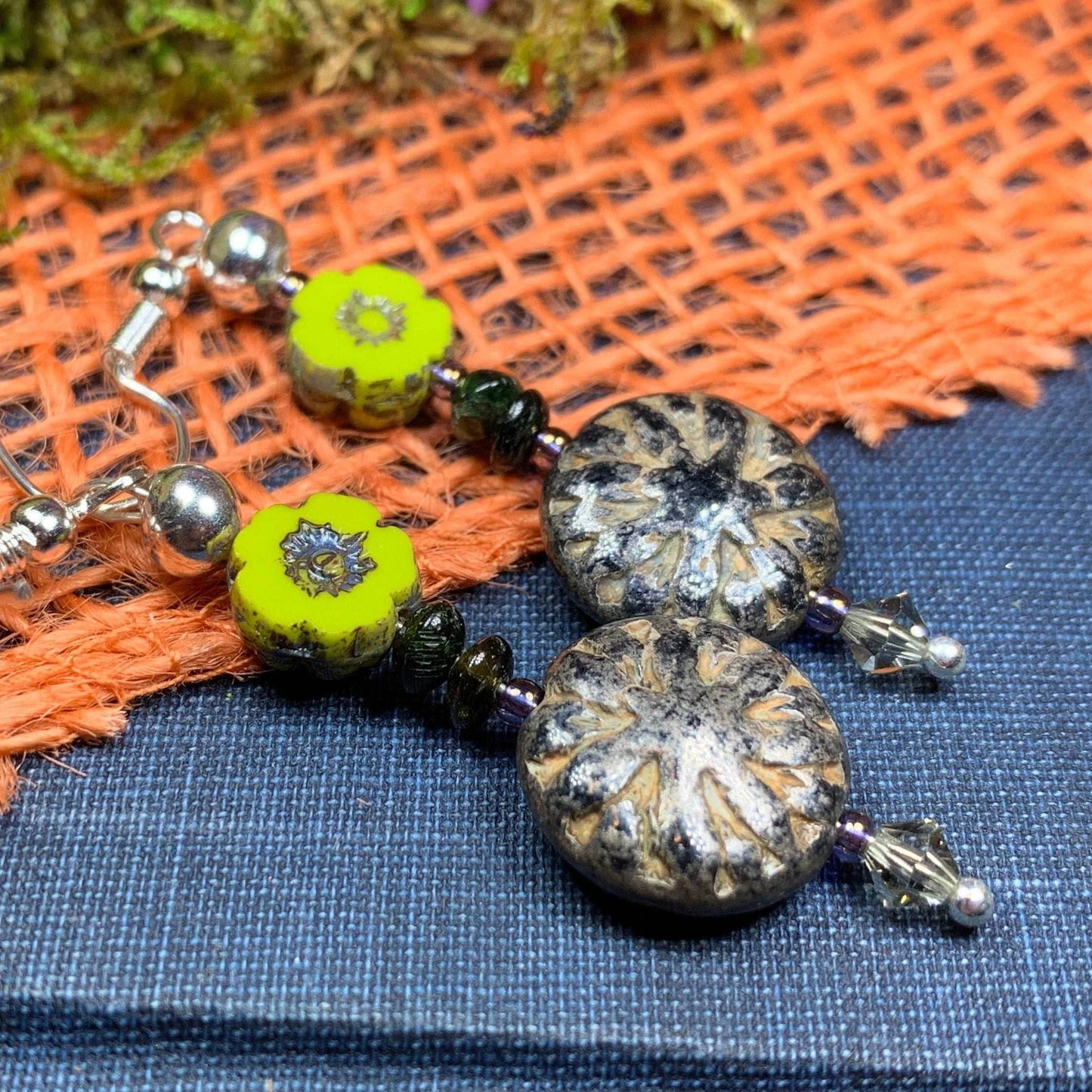 Lotus Autumn Earrings - Blue