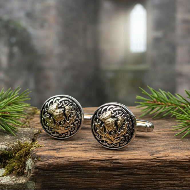 Golden Thistle Cuff Links