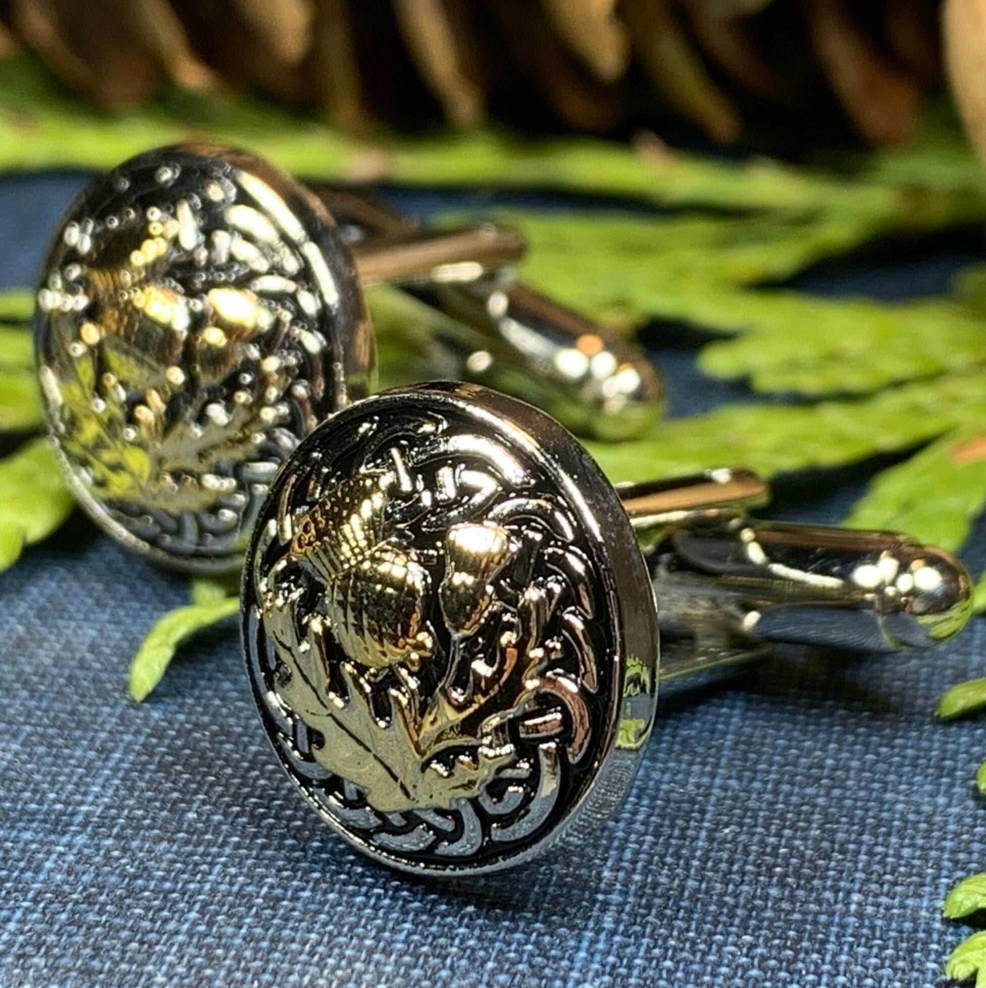 Golden Thistle Cuff Links - 