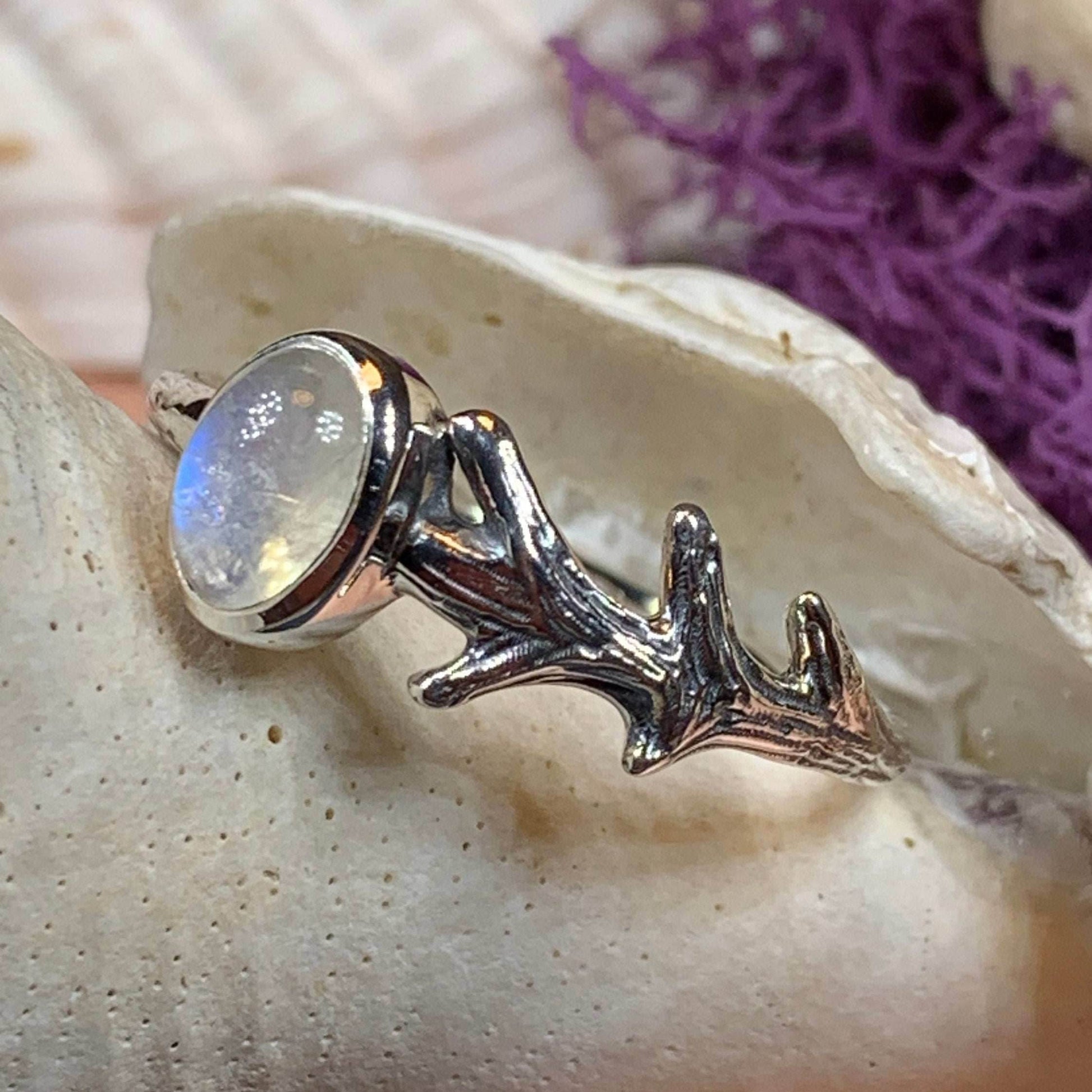 Ancient Forest Moonstone Ring - 5