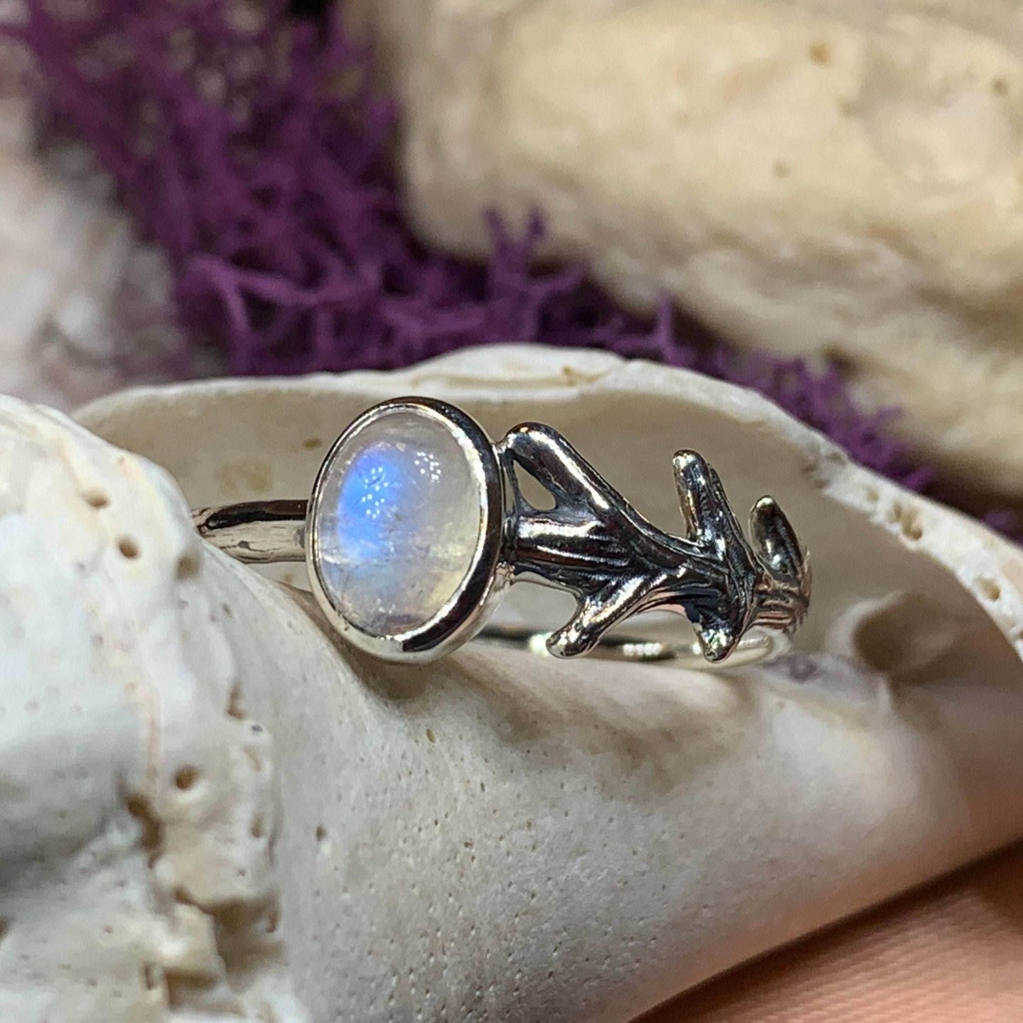 Ancient Forest Moonstone Ring - 5