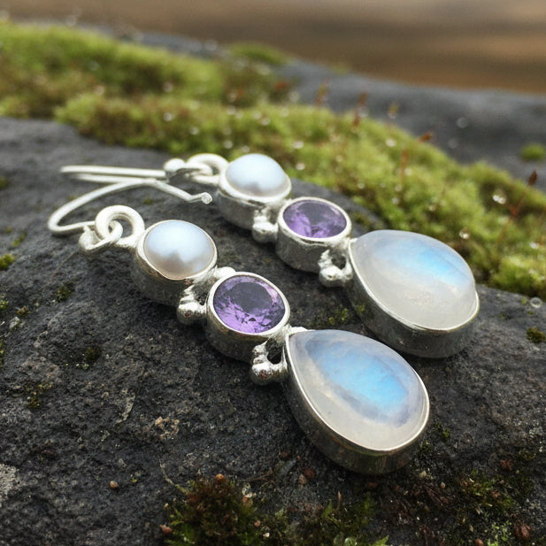 Ava Moonstone Earrings