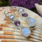Ava Moonstone Earrings - Amethyst