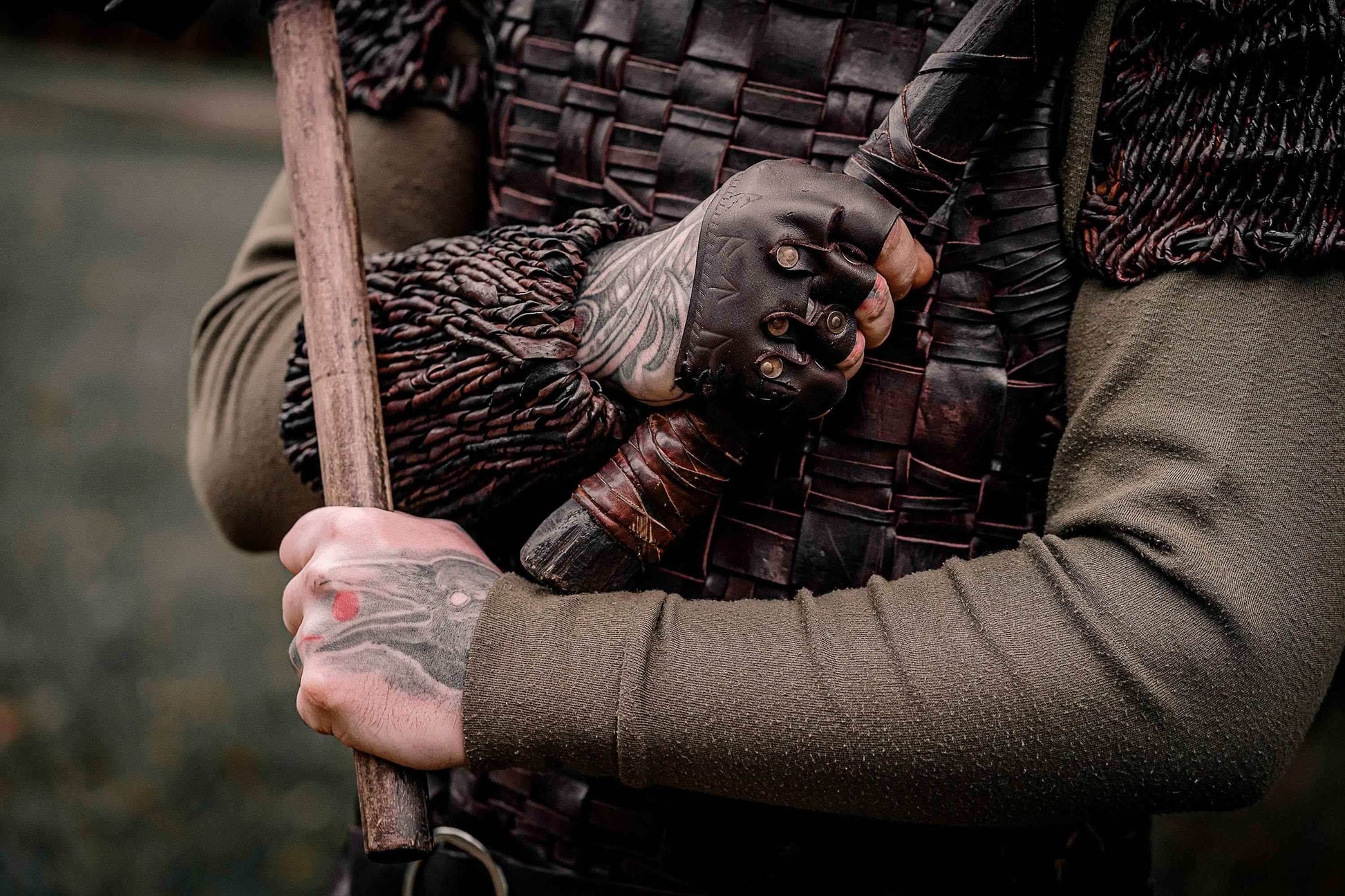 Floki leather glove (Vikings) - one right-hand glove / Brown (as on photo)