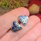 Celtic Heart Stud Earrings - Green