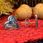 Celtic Heart Stud Earrings - Green