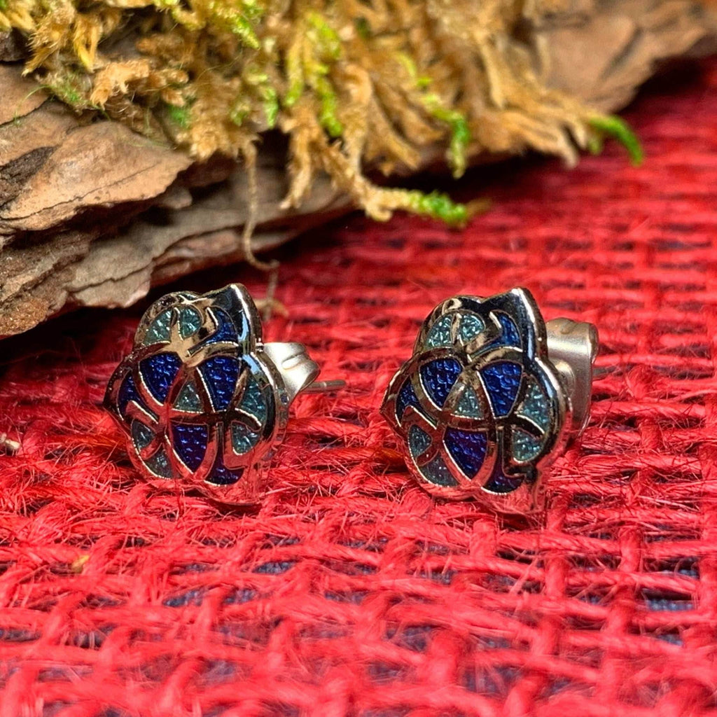 Celtic Knot Stud Earrings - Purple