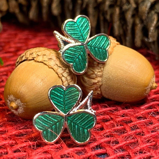 Shamrock Enamel Earrings - 
