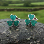 Shamrock Enamel Earrings