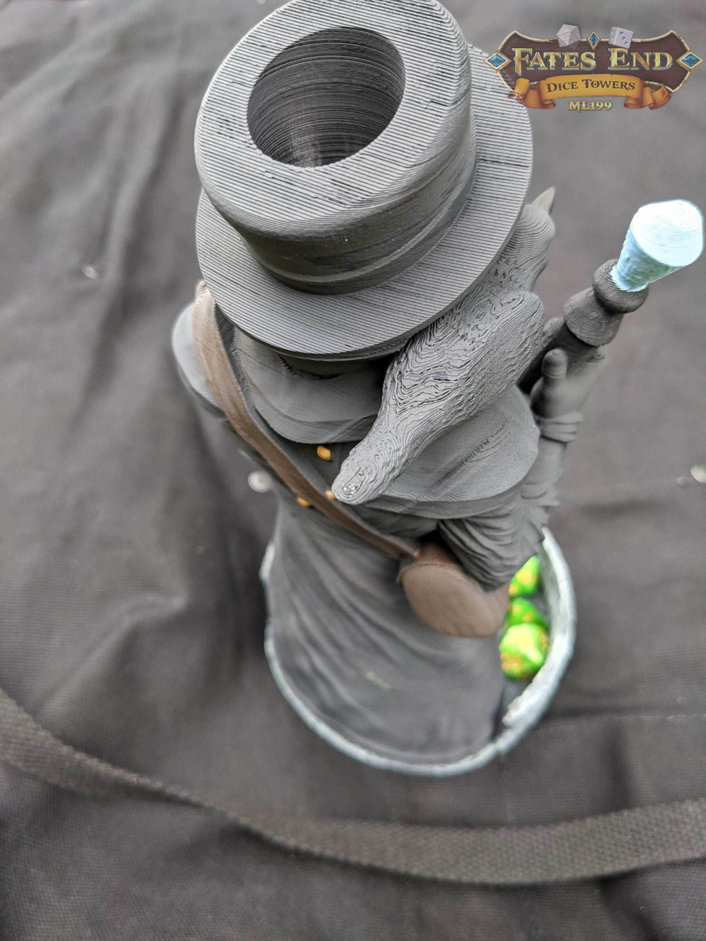 Plague Doctor 3D Printed Dice Tower | RPG Dice Tray | Gothic Decor | Unique Gift - Embrace Dark Ambiance! - Black / Yes- Include Random Dice Set