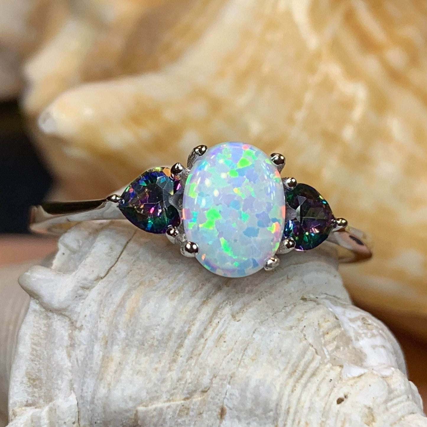Aubrette Opal Celtic Ring - 4
