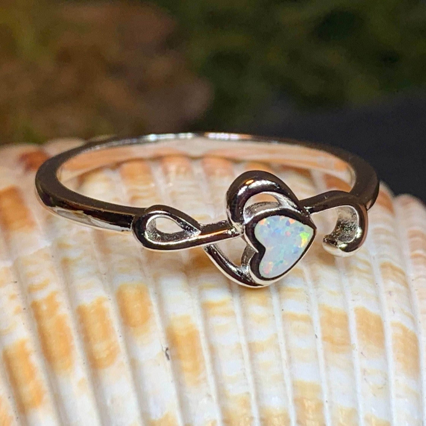 Music Note Opal Ring - Blue / 5