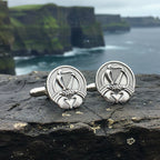 Irish Claddagh & Harp Cuff Links
