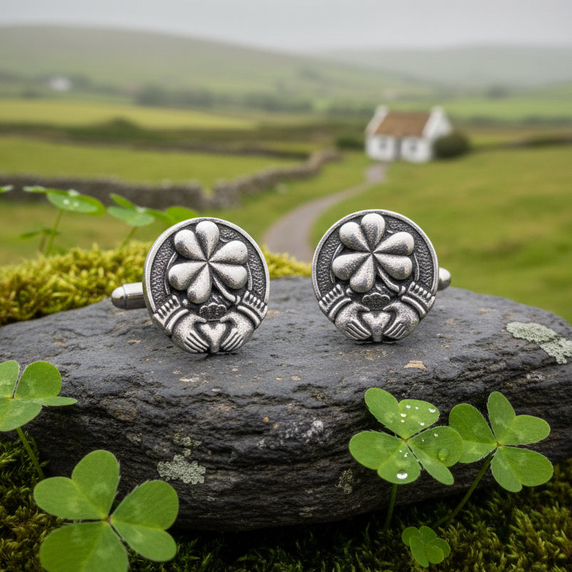 Irish Shamrock Cuff Links