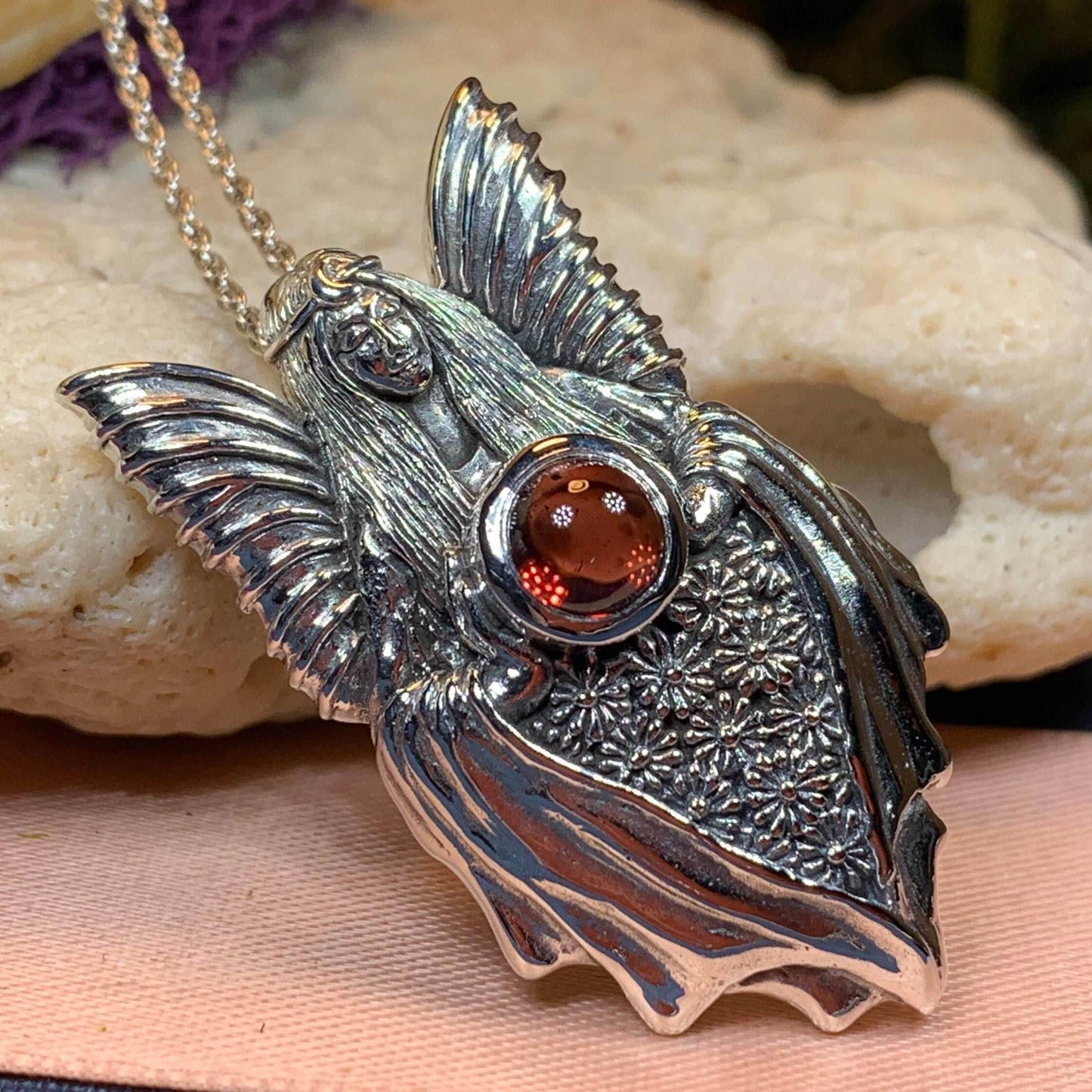 Titania Fairy Queen Necklace - 18 / Garnet