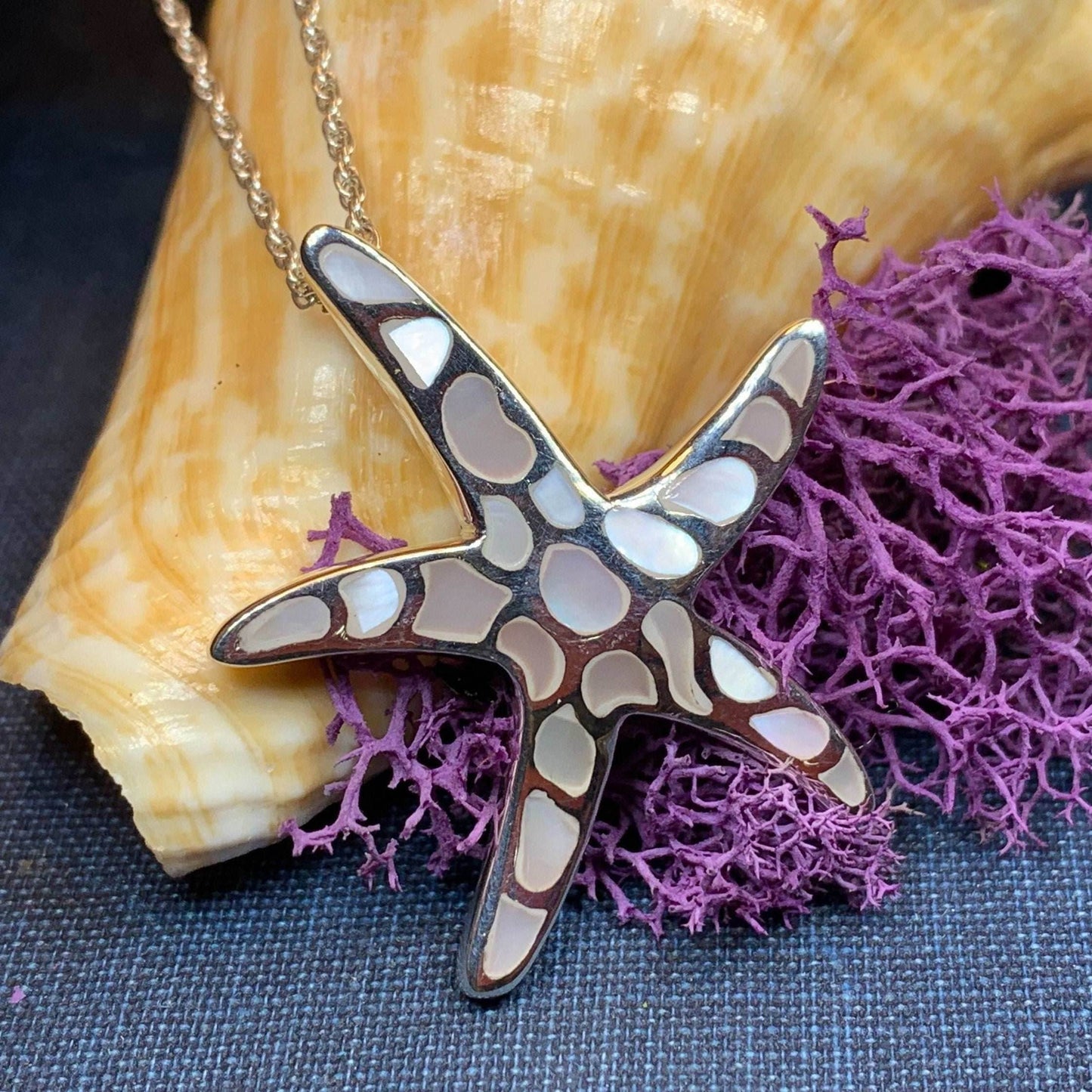 Seastar Starfish Necklace - 18 / Abalone