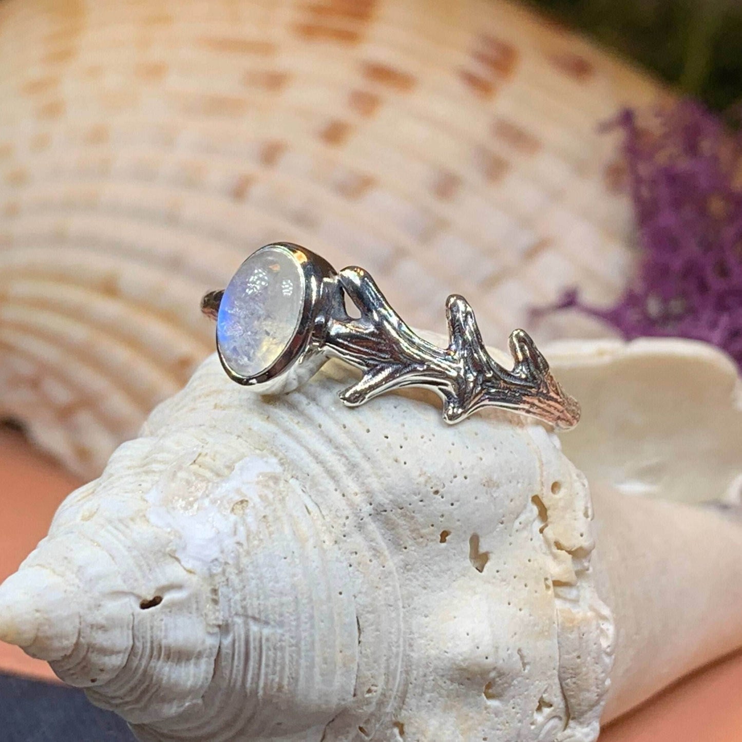 Ancient Forest Moonstone Ring - 5