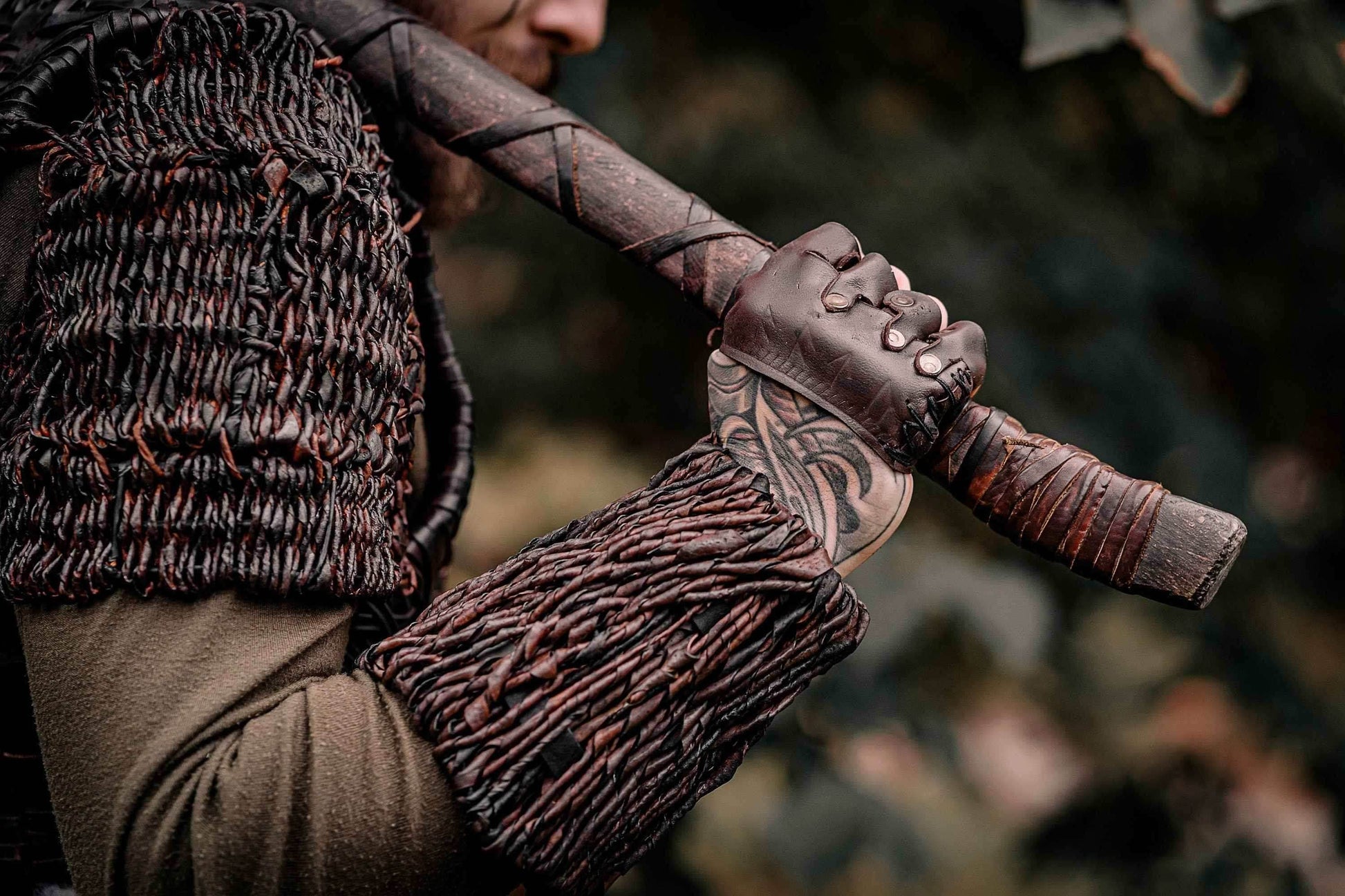 Floki leather glove (Vikings) - one right-hand glove / Brown (as on photo)