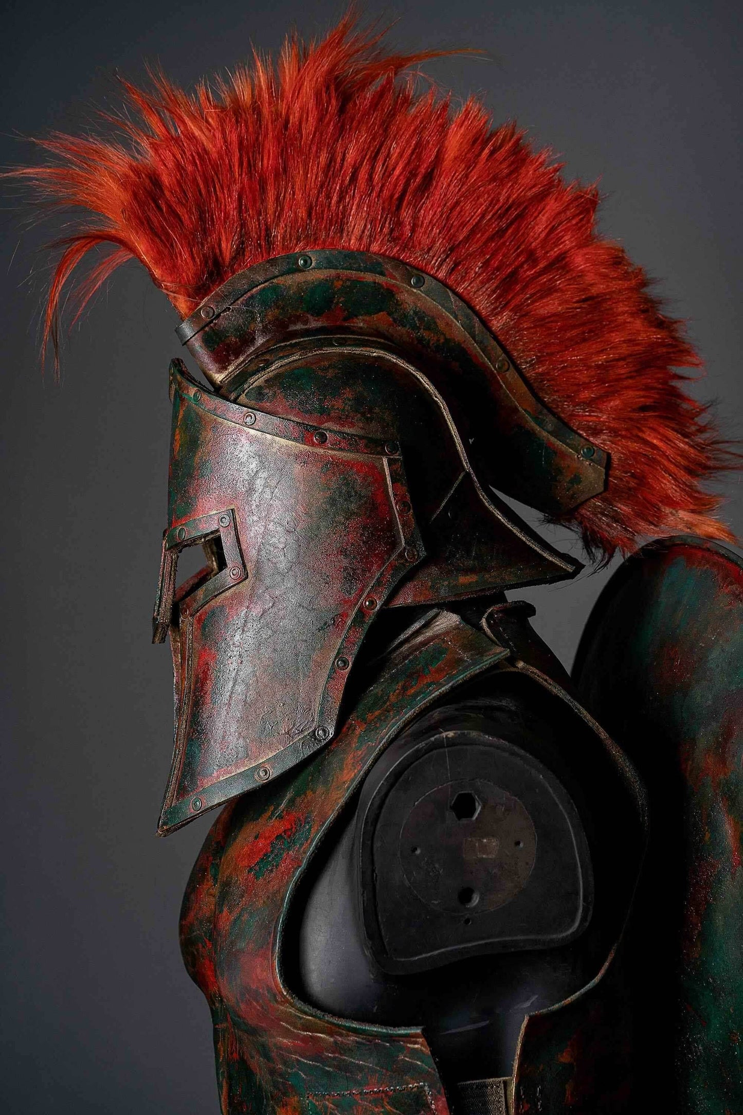 King Leonid spartan helmet (300 Spartans) - S / Red hair