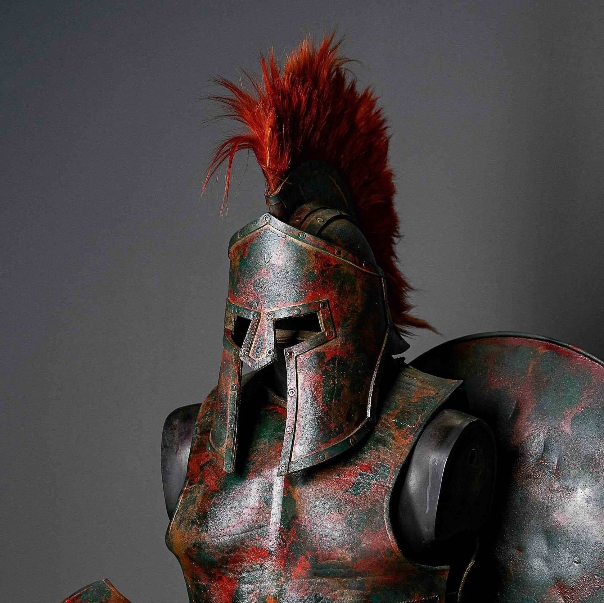 King Leonid spartan helmet (300 Spartans) - S / Red hair