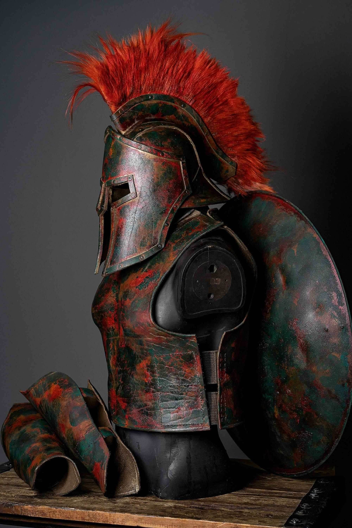 King Leonid spartan helmet (300 Spartans) - S / Red hair