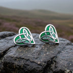 Celtic Heart Stud Earrings